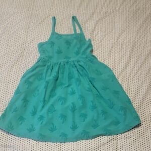 Wonder Nation Teal Palm Print Dress